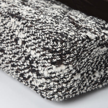 Chanel Tweed Quilted Medium Double Flap White Brown 10 of 12
