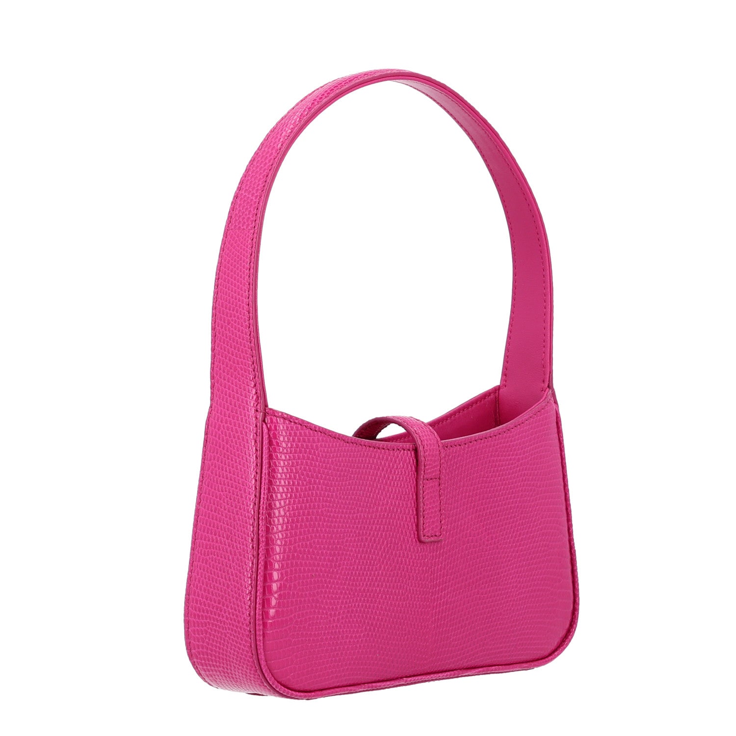 Saint Laurent Calfskin Lizard Embossed Le 5 A 7 Mini Hobo Acid Pink 3 of 10