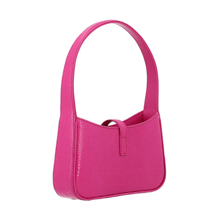 Saint Laurent Calfskin Lizard Embossed Le 5 A 7 Mini Hobo Acid Pink 3 of 10