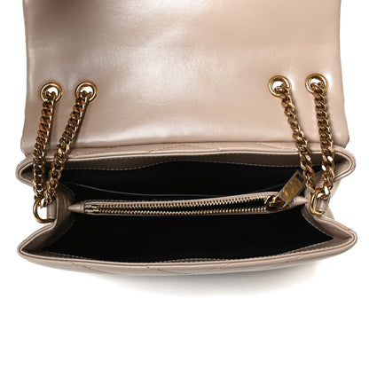 Saint Laurent Calfskin Y Quilted Monogram Small Loulou Chain Satchel Dark Beige 5 of 16