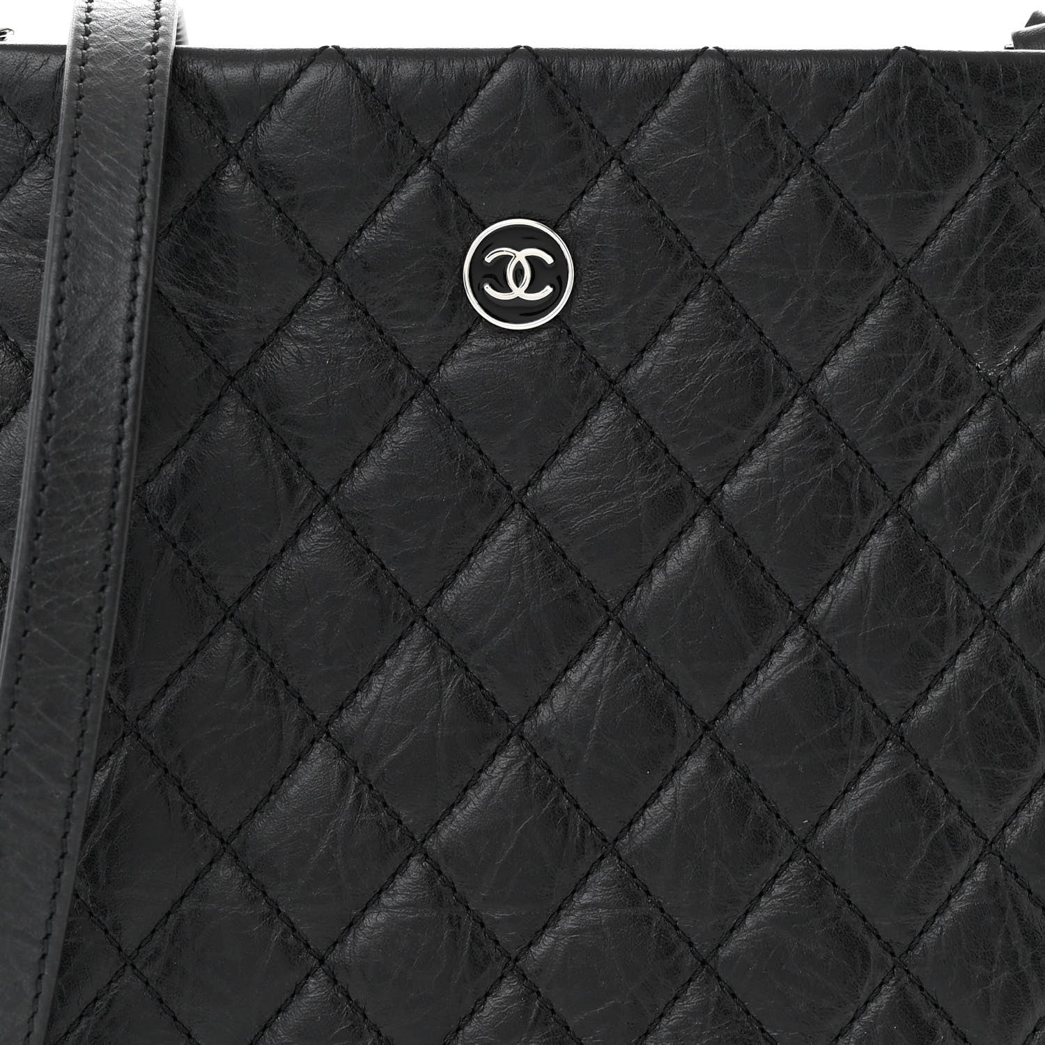 Chanel Aged Calfskin Quilted Crossbody Bag Black 8 of 10