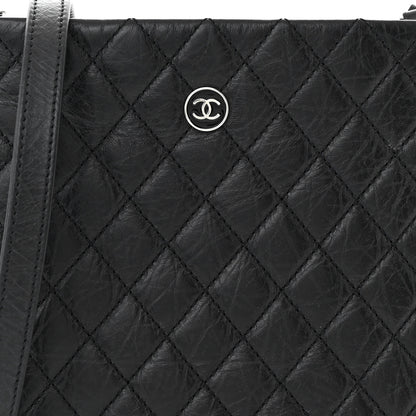 Chanel Aged Calfskin Quilted Crossbody Bag Black 8 of 10