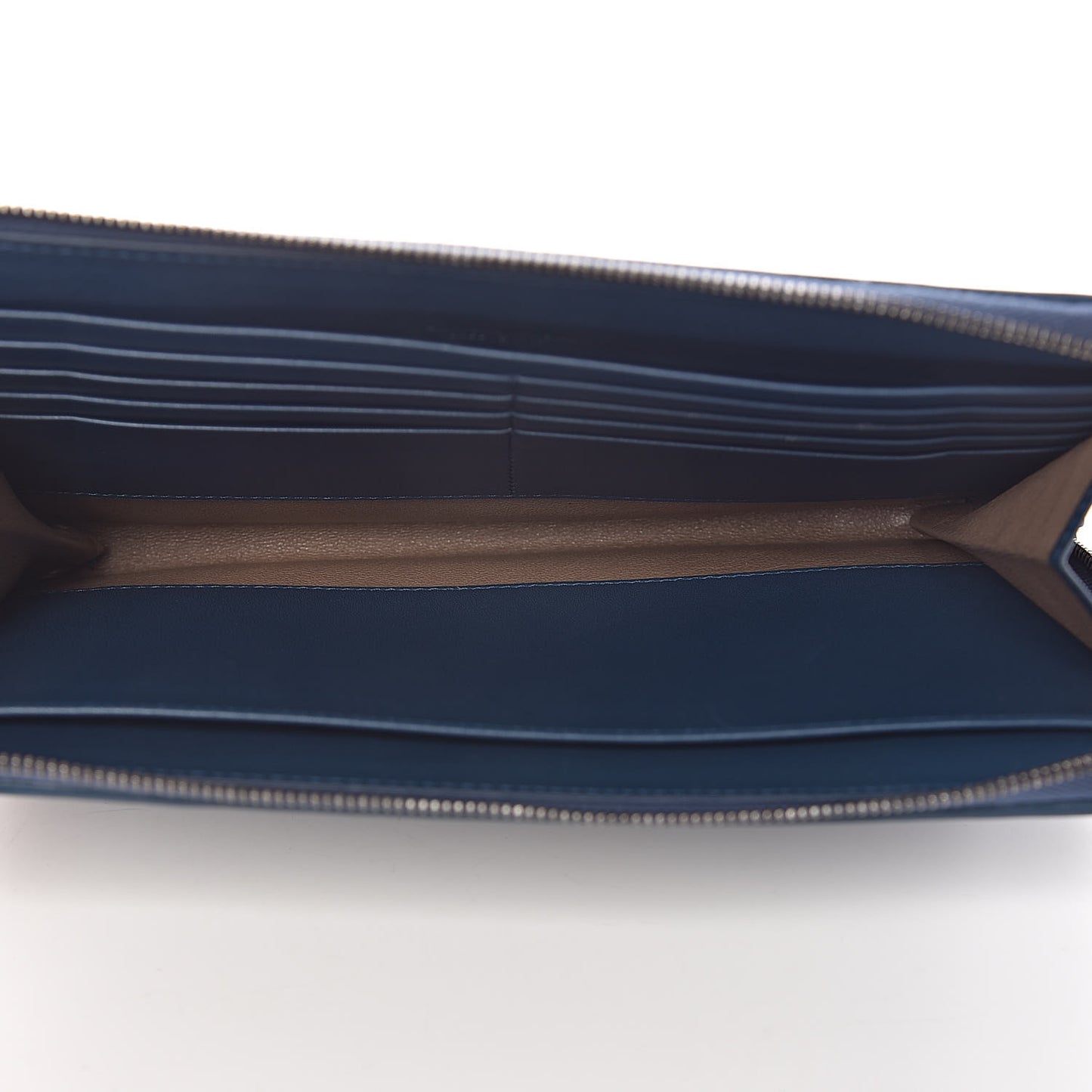 Nappa Intrecciato Flat Zip Pouch Denim