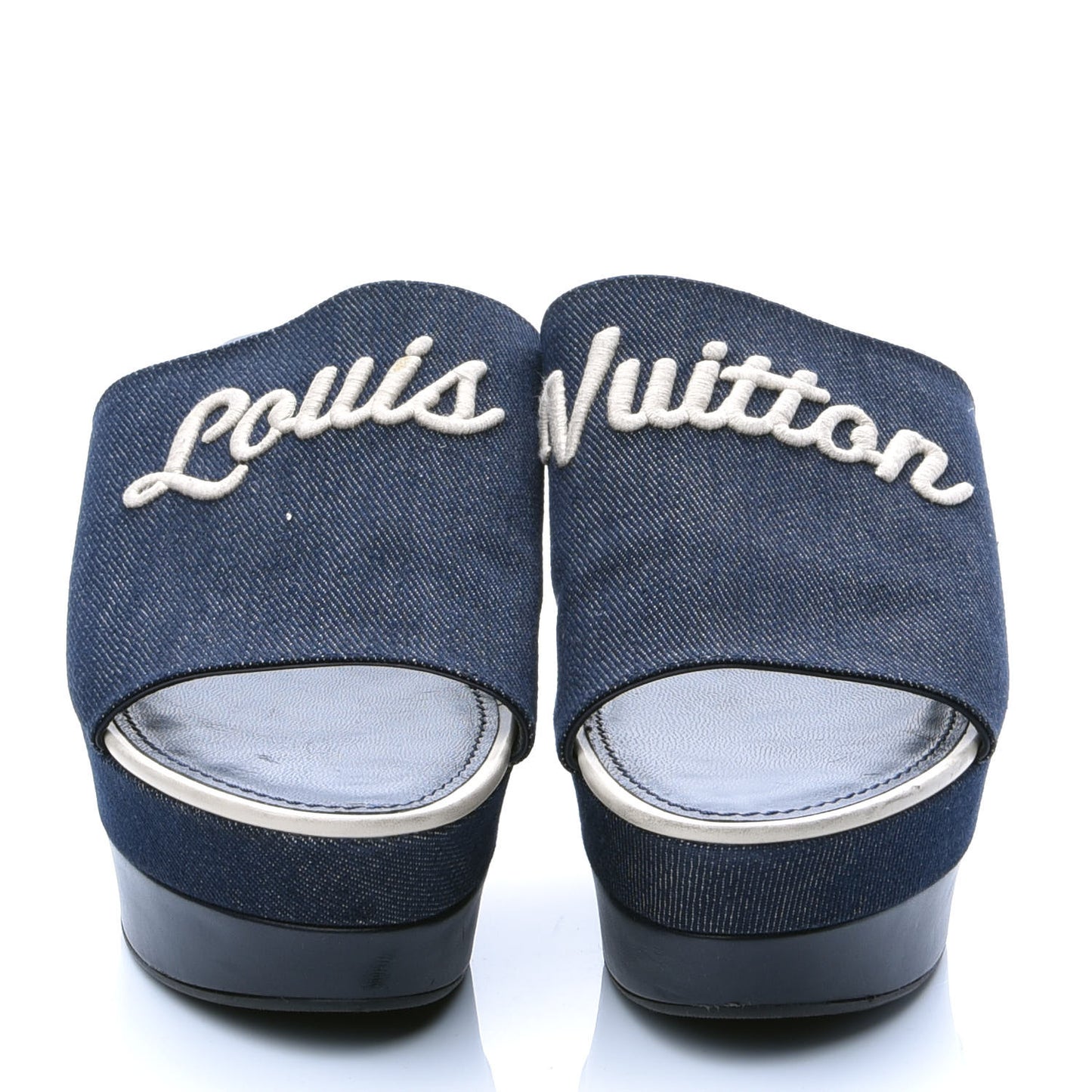Canvas Wedge Mules 40