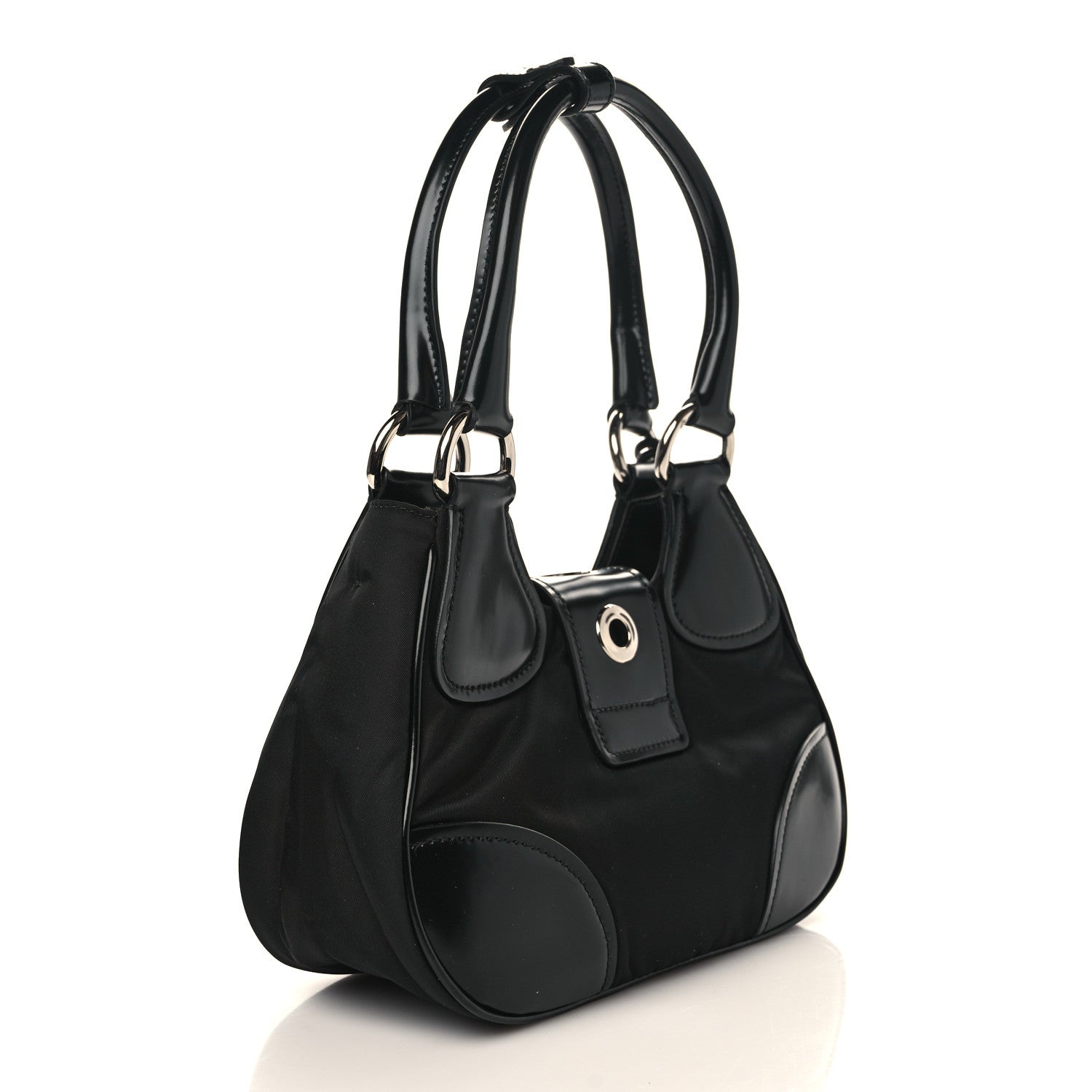Prada Re-Nylon Spazzolato Re-Edition 2002 Moon Bag Black 2 of 7