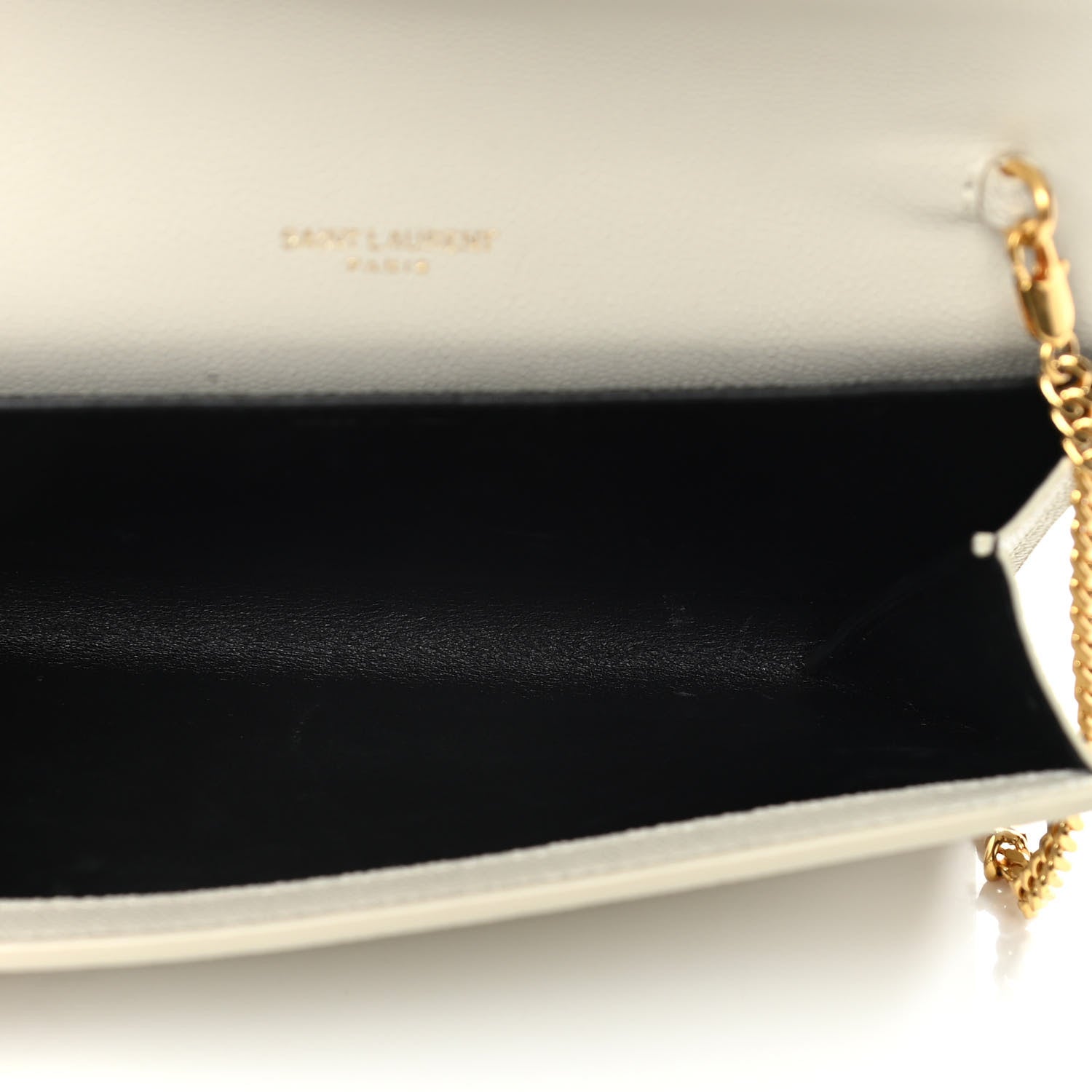 Saint Laurent Grain De Poudre Monogram Uptown Chain Wallet Crema Soft 5 of 11