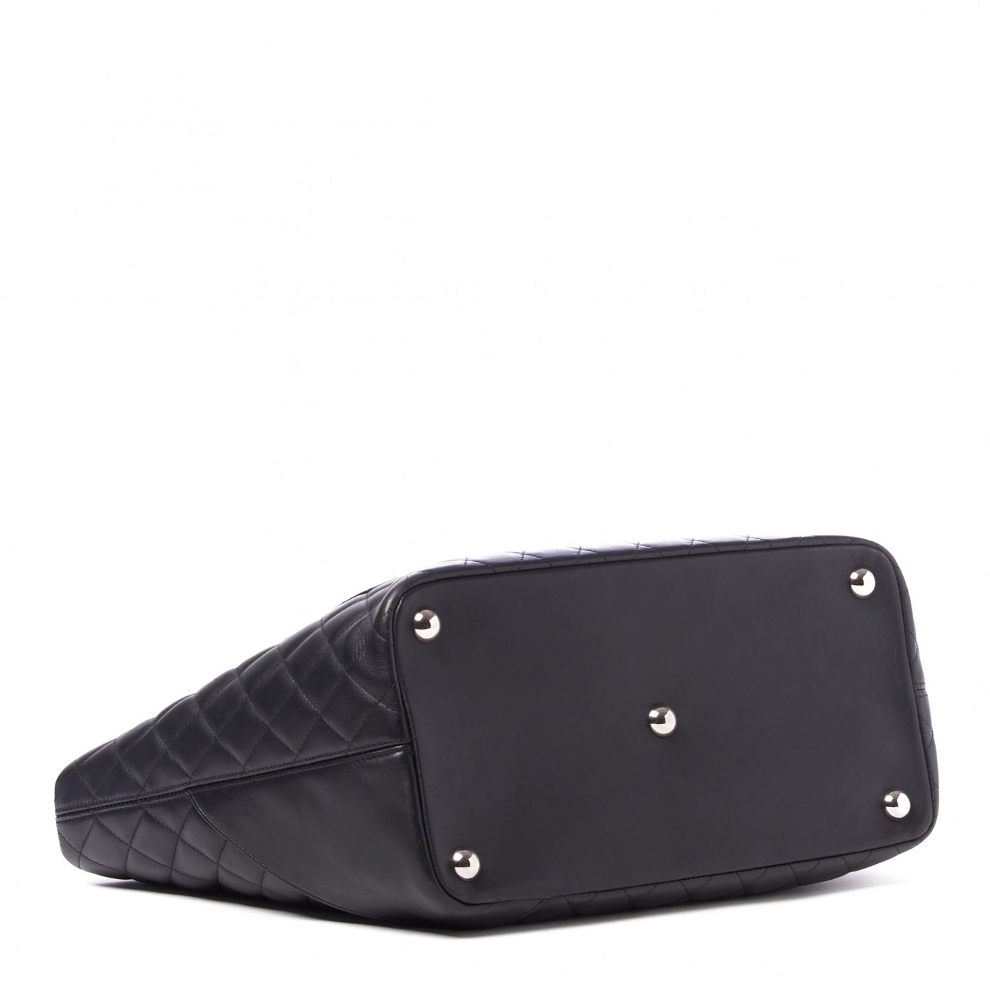 Calfskin Quilted Large Cambon Tote Black