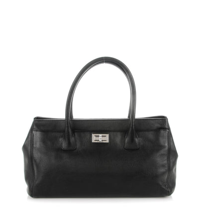 Chanel Calfskin Mademoiselle Lock Cerf Shopper Tote Black 1 of 8