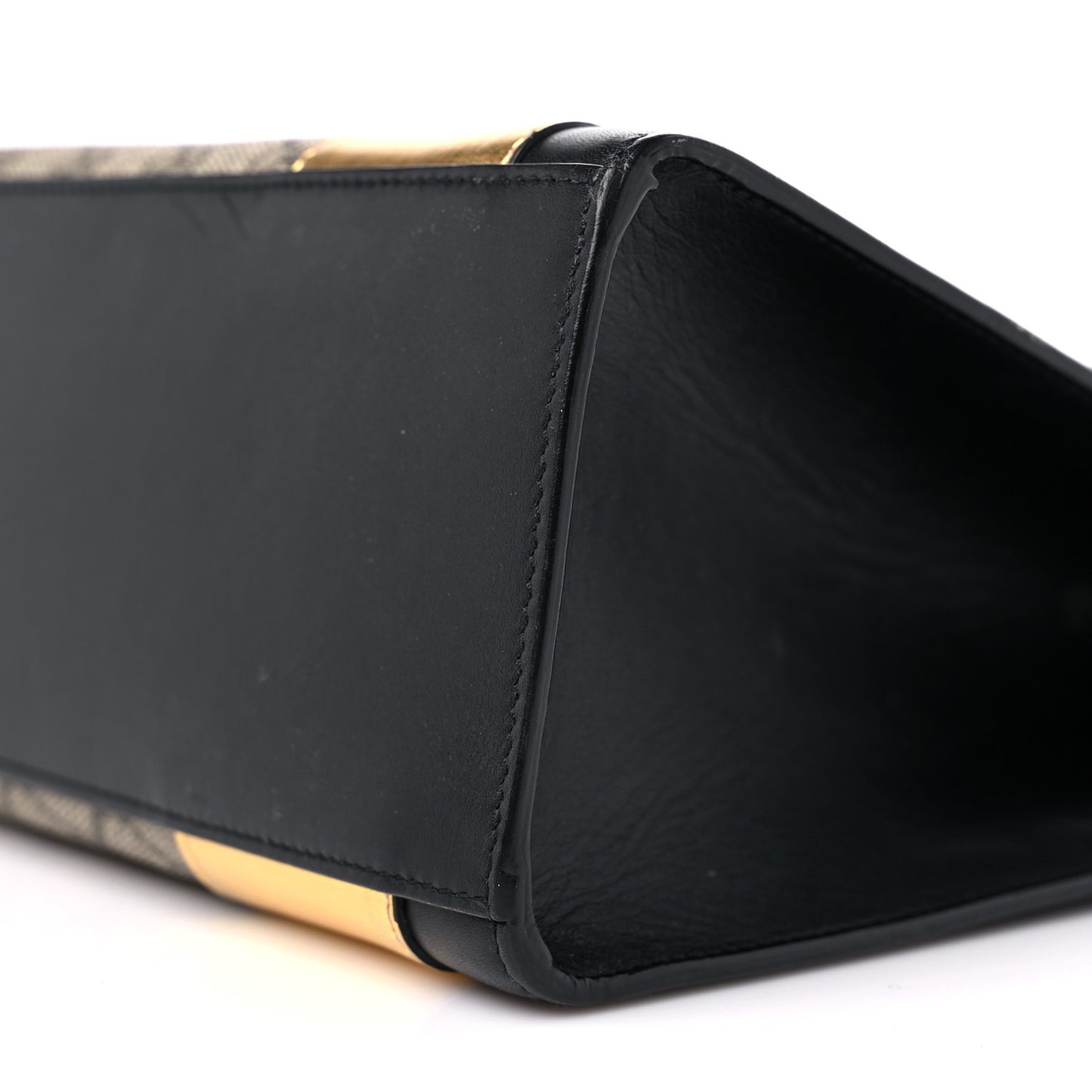 Nappa GG Supreme Monogram Medium Osiride Top Handle Bag Black Oro Vecchio Beige Ebony