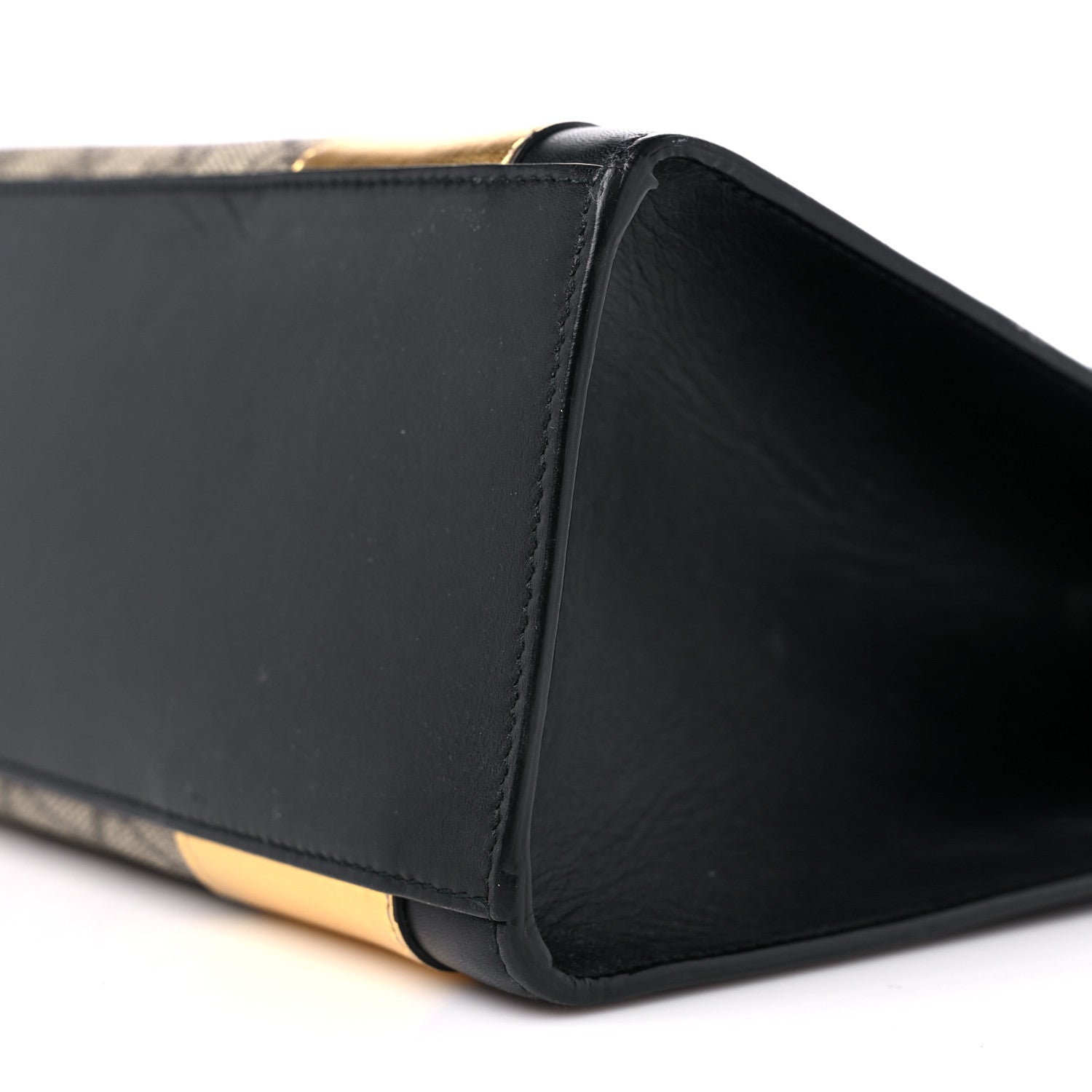 Gucci Nappa GG Supreme Monogram Medium Osiride Top Handle Bag Black Oro Vecchio Beige Ebony 9 of 20