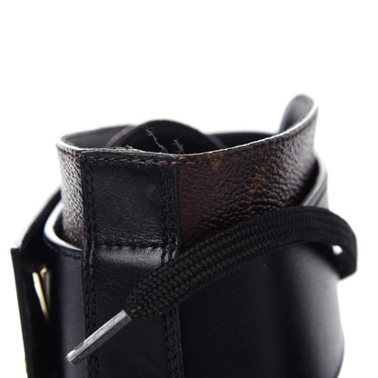 Louis Vuitton Calfskin Monogram Wonderland Flat Ranger Boots 38 Black 11 of 11