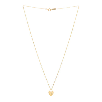 Tiffany 18K Yellow Gold Mini Heart Lock Pendant Necklace 3 of 5