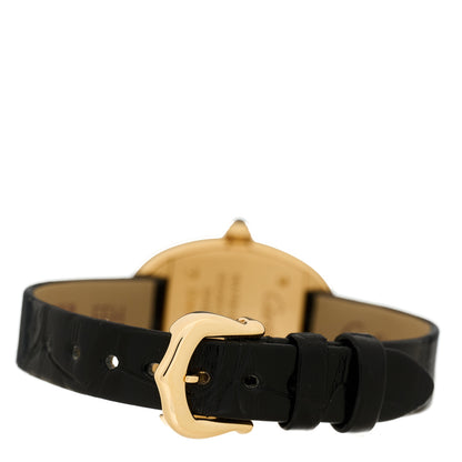 Cartier 18K Yellow Gold Alligator 23mm Baignoire Quartz Watch 3 of 5