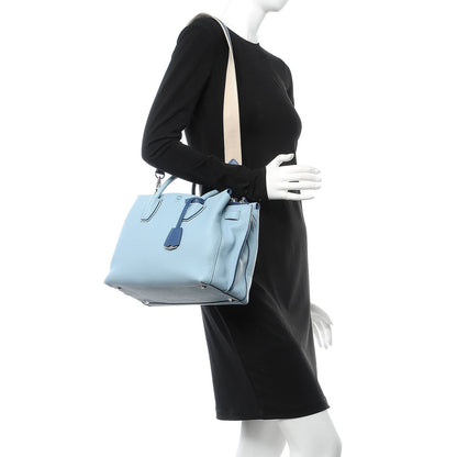 MCM Grained Calfskin Medium Milla Tote Sky Blue 2 of 10