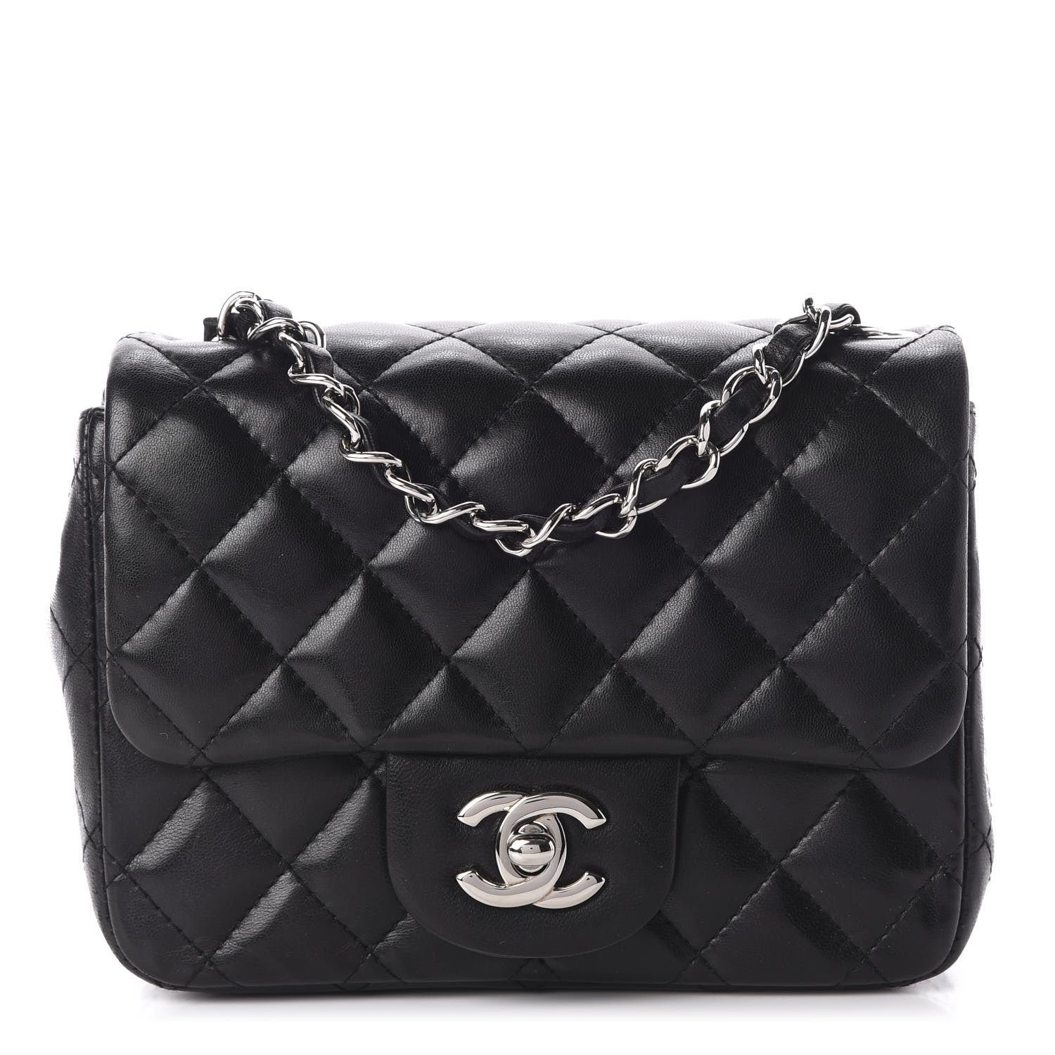 Chanel Lambskin Quilted Mini Square Flap Black 1 of 13