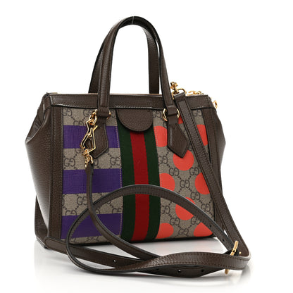 Gucci GG Supreme Monogram Equestrian Web Small Ophidia Tote Bag Beige Multicolor New Acero 3 of 10