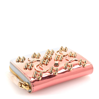 Christian Louboutin Mirror Degrade Spikes Loubinthesky Panettone Coin Purse Leche Gold 4 of 7