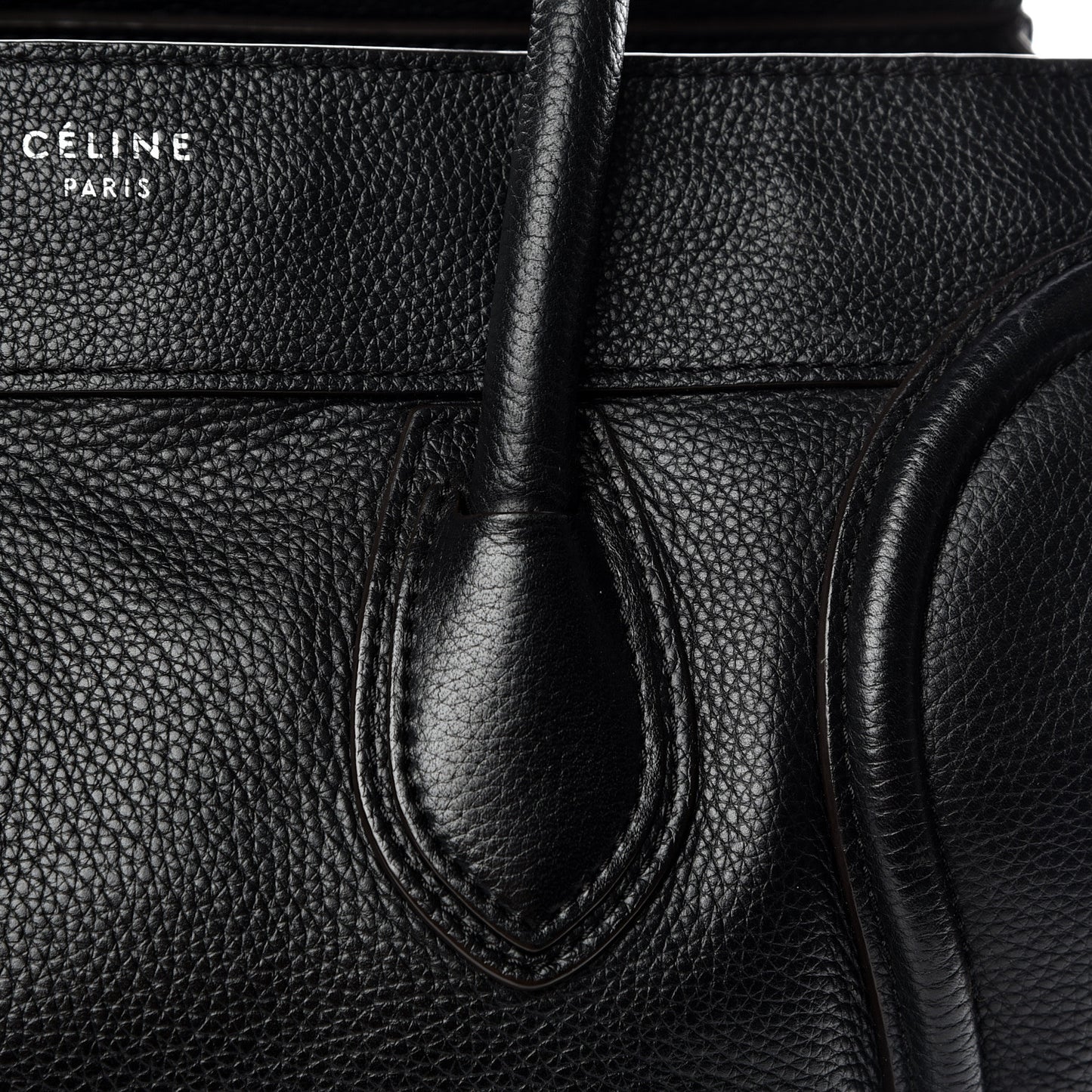 Drummed Calfskin Mini Luggage Black