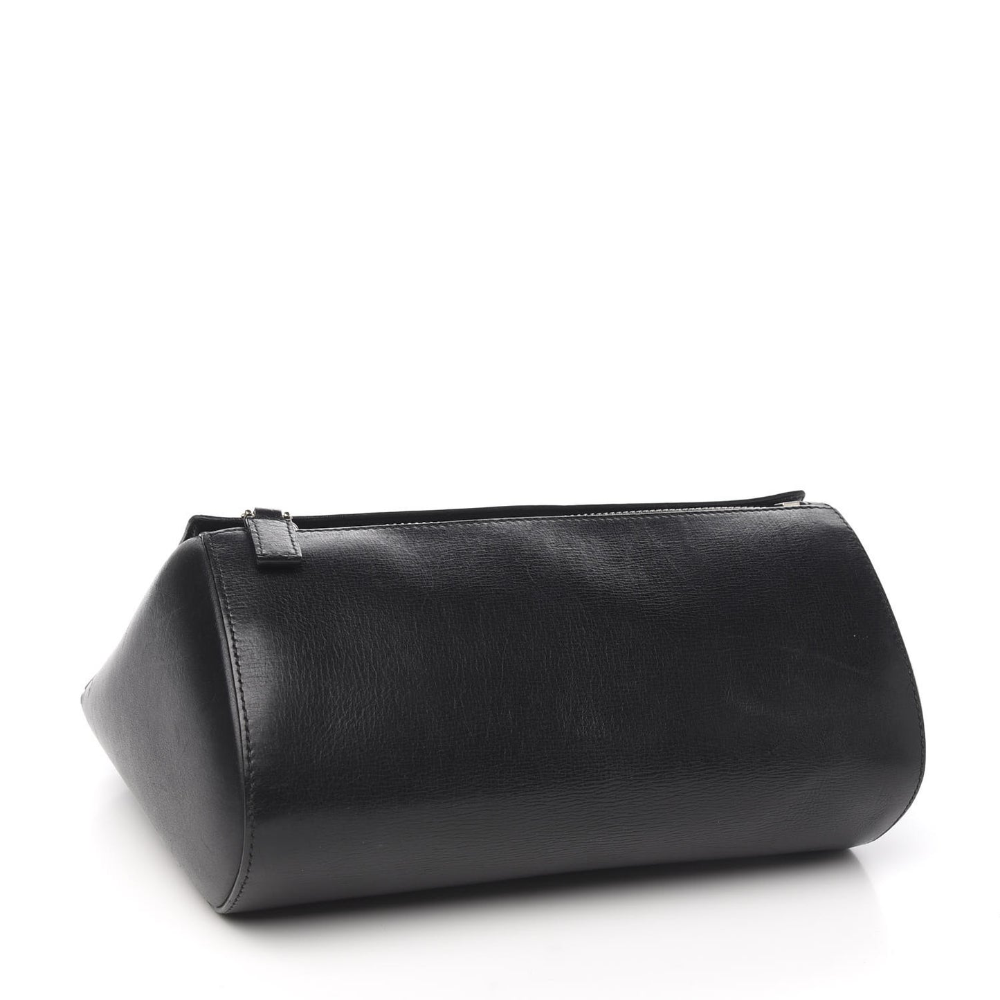 Textured Calfskin Medium Pandora Box Crossbody Bag Black