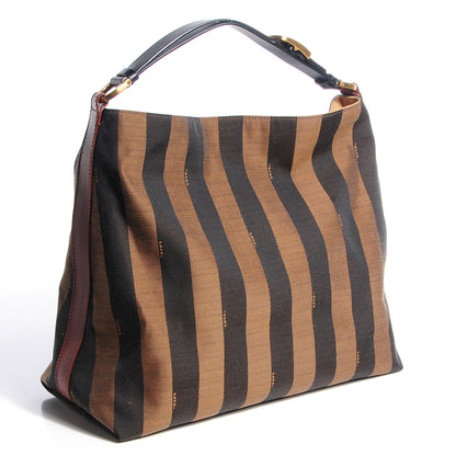 Fendi Pequin Cuoio Vegetale Large Hobo Tobacco Black Cuoio 3 of 11