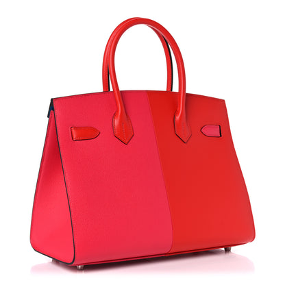 Hermes Epsom Casaque Birkin Sellier 30 Rouge Coeur Rose Extreme Bleu Zanzibar 3 of 35
