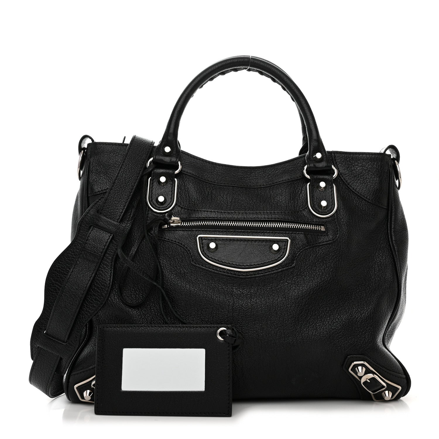 Balenciaga Chevre Silver Metallic Edge Hardware Velo Black 1 of 10