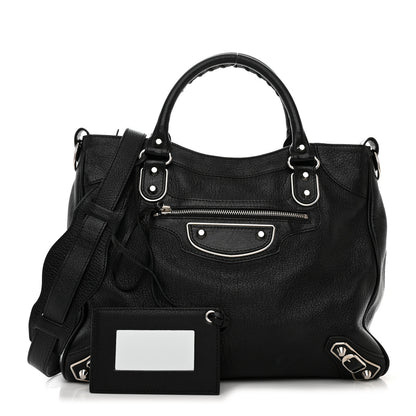Balenciaga Chevre Silver Metallic Edge Hardware Velo Black 1 of 10