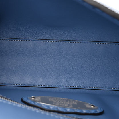 Fendi Cuoio Roma Sellerissima Nappa Sintetica Tape Stitch Baguette Placca Argento Blue 5 of 10