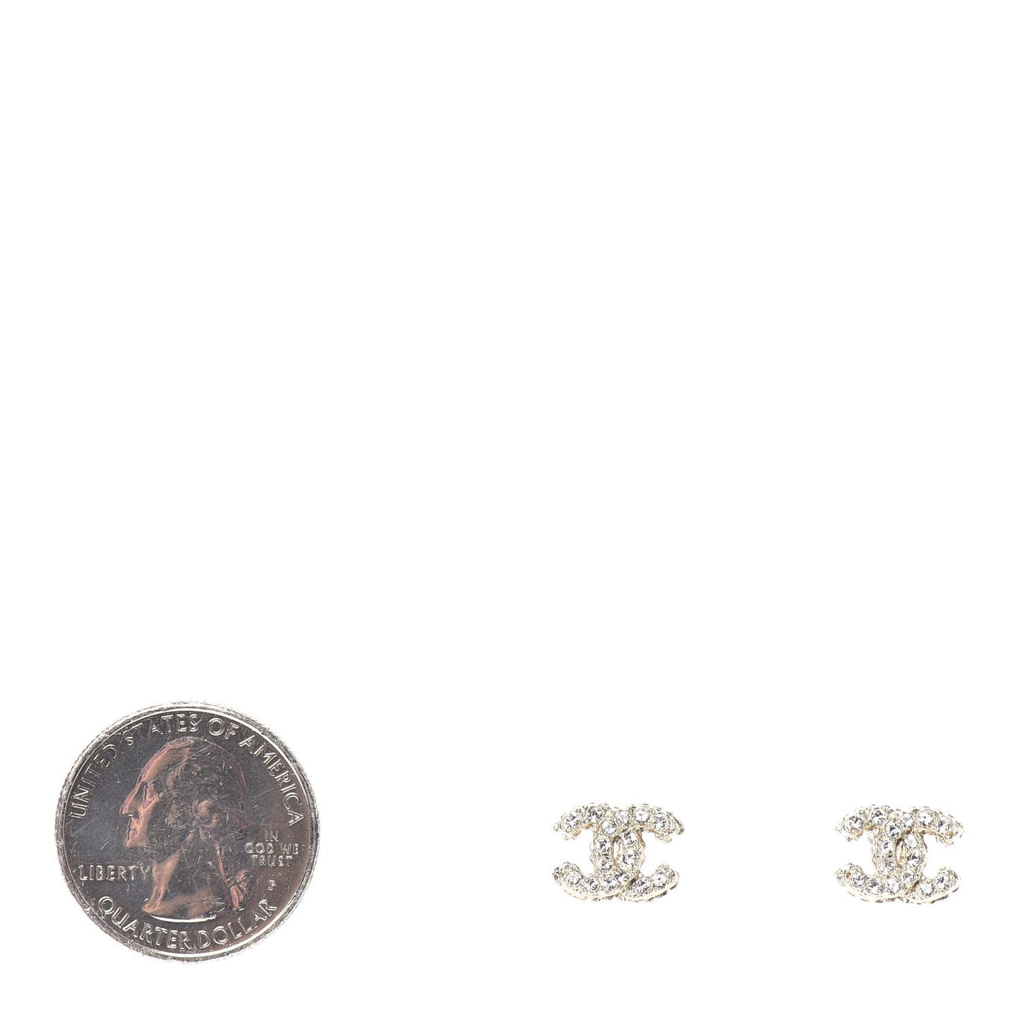 Crystal Mini CC Earrings Gold
