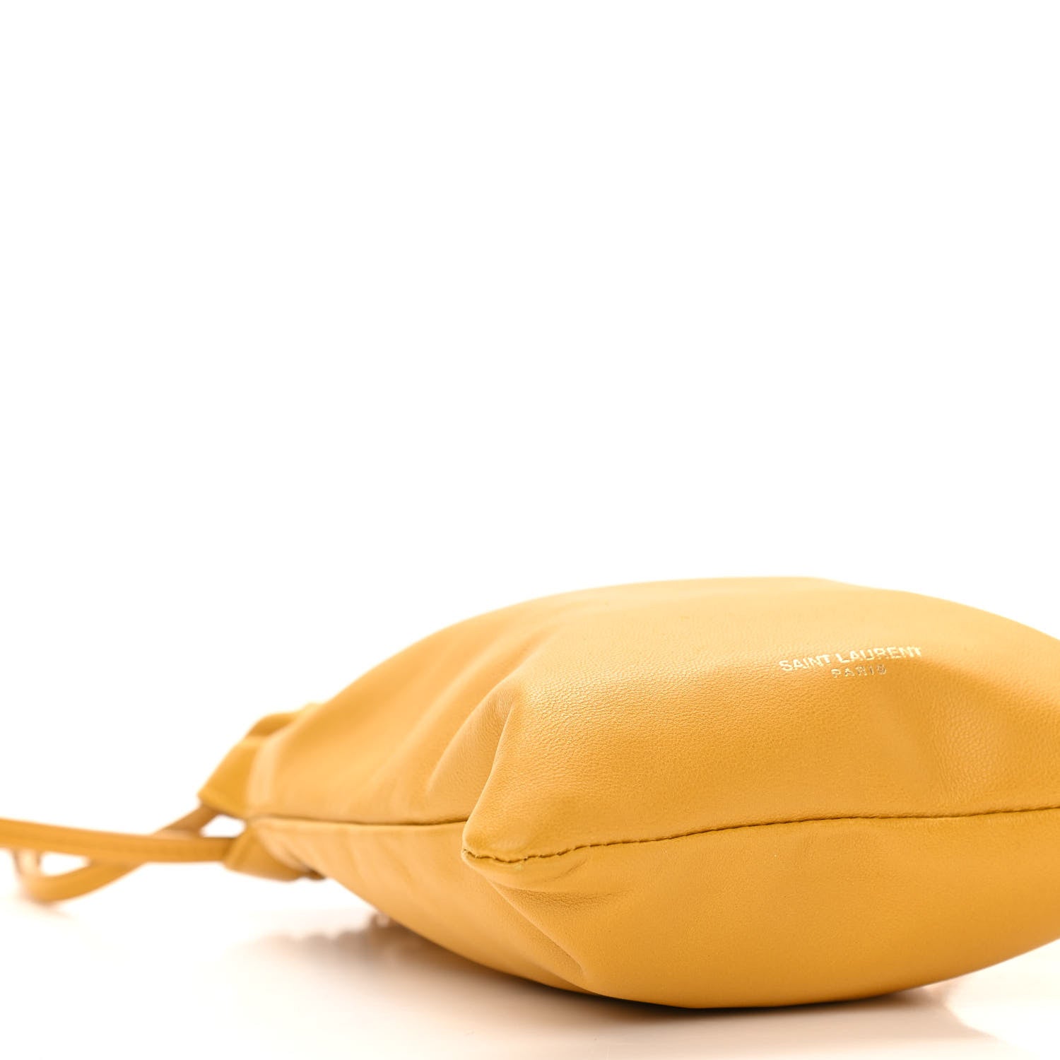 Saint Laurent Lambskin Paris Drawstring Pouch Saffran 9 of 10