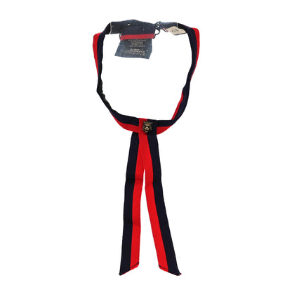 Gucci Grosgrain Web Feline Neck Bow Blue Red 3 of 6