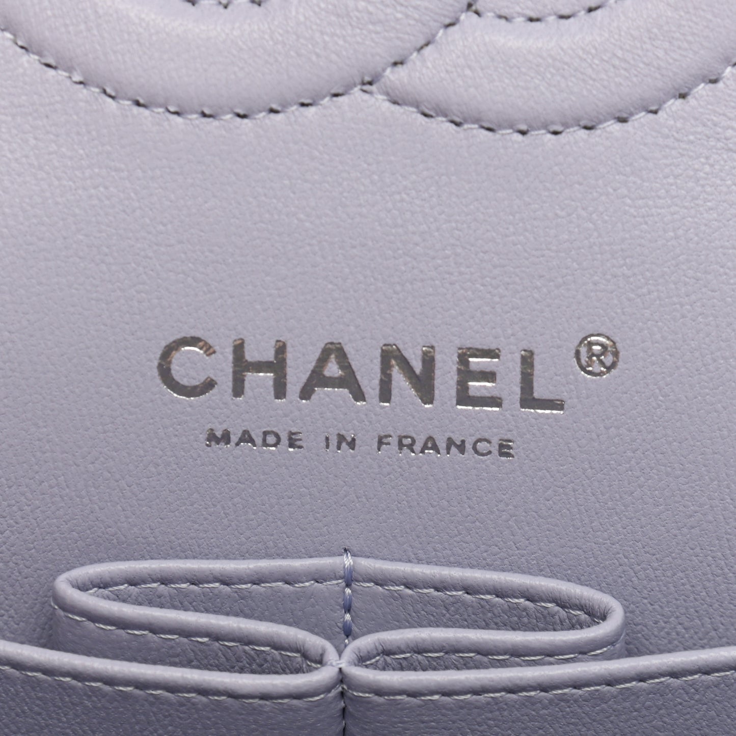 Caviar Quilted Medium Double Flap Light Purple