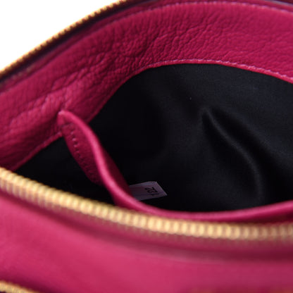 Miu Miu Goatskin Madras Double Zip Crossbody Bag Peonia 9 of 10