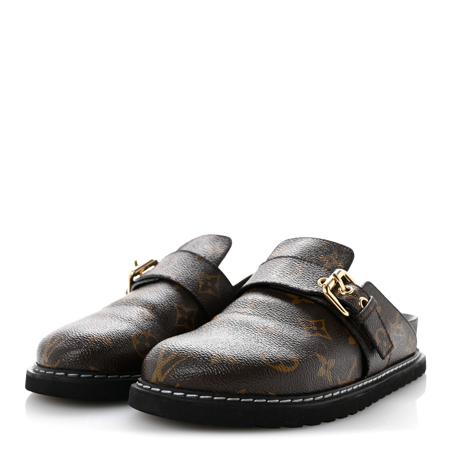 Louis Vuitton Patent Monogram Womens Cosy Flat Comfort Clog Mules 36 Brown 4 of 13