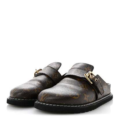 Louis Vuitton Patent Monogram Womens Cosy Flat Comfort Clog Mules 36 Brown 4 of 13