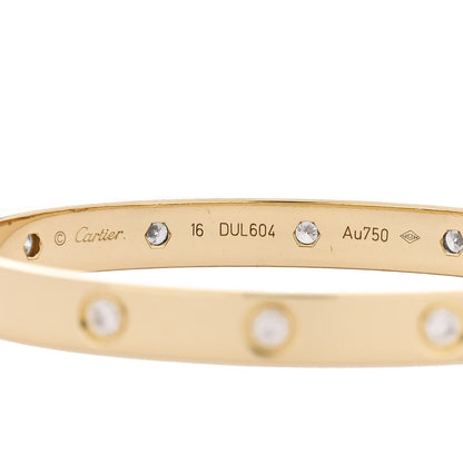 Cartier 18K Yellow Gold 10 Diamond LOVE Bracelet 16 3 of 6