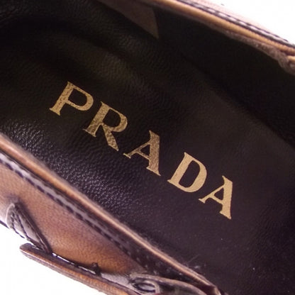 Prada Leather Daisy Mary Janes Heels Brown 38.5 7 of 8
