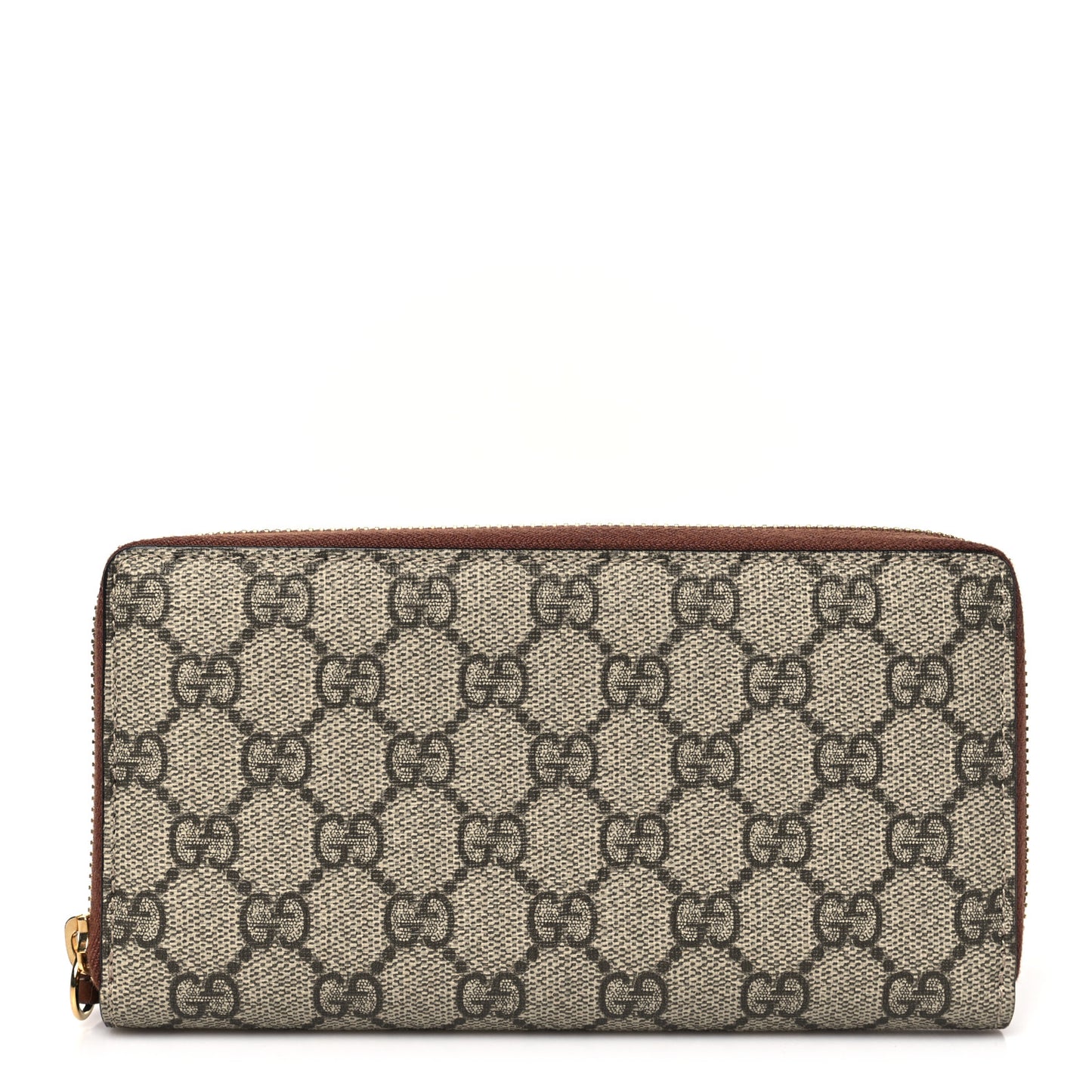 GG Supreme Monogram Cuoio Toscano Zip Around Wallet Beige Ebony Cuir