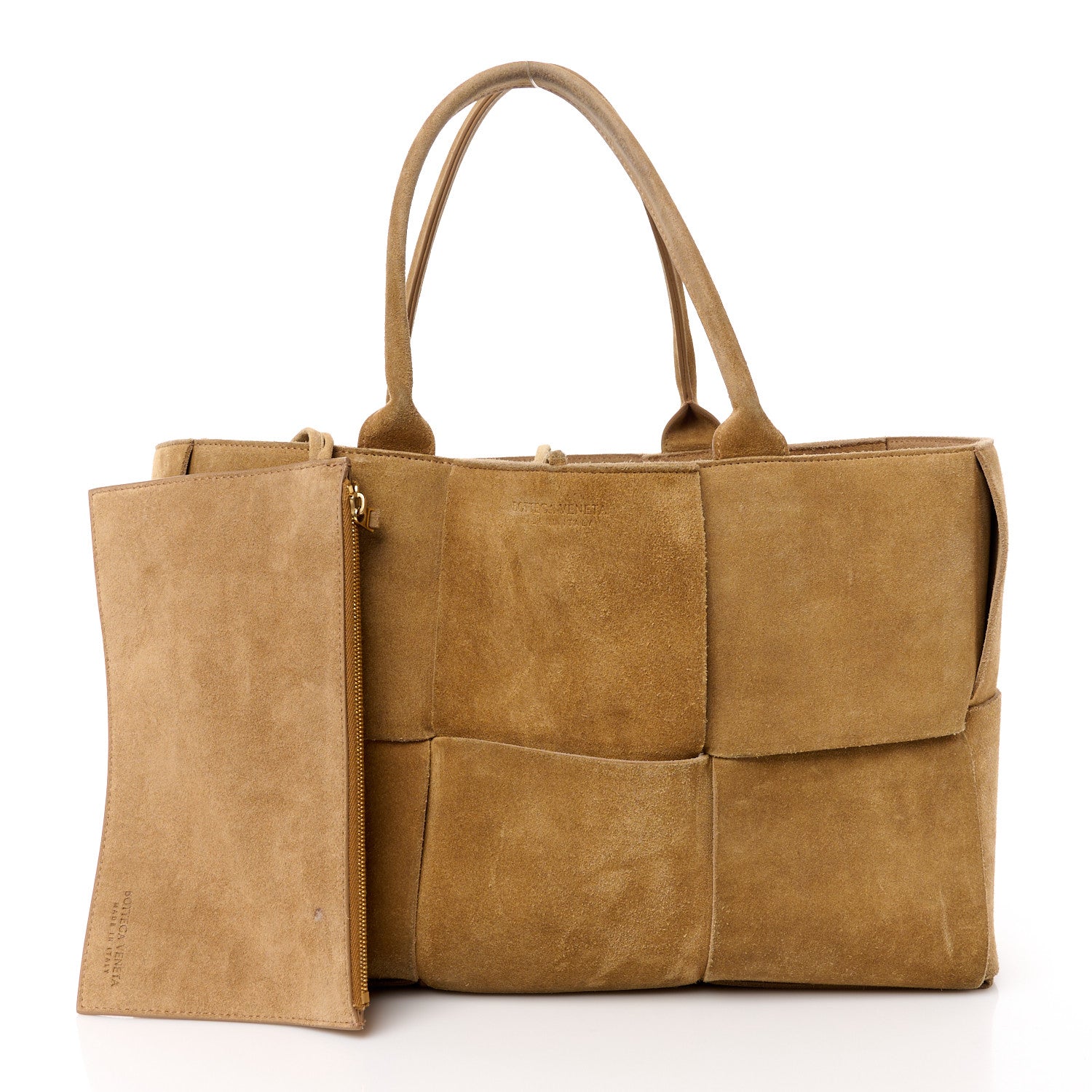 Bottega Veneta Suede Maxi Intrecciato Small Arco Tote Brown 3 of 14
