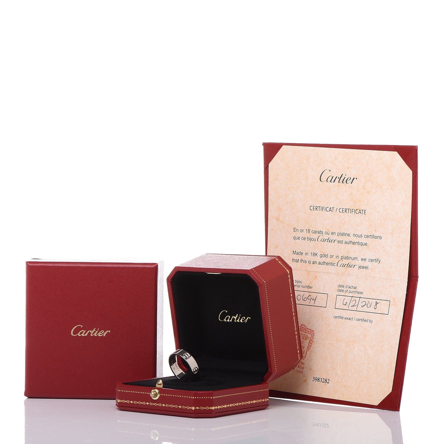 Cartier 18K White Gold 5.5mm LOVE Ring 59 8.75 5 of 5