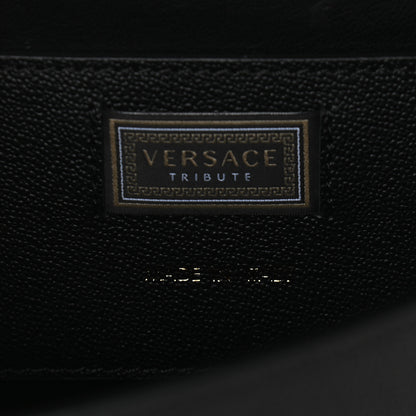 Versace Calfskin Leopard Baroque Print Medium Icon Chain Bag Black Multicolor 6 of 8