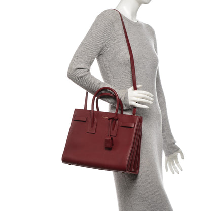 Saint Laurent Calfskin Small Sac De Jour Oxblood 2 of 7
