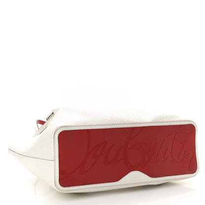 Christian Louboutin Calfskin Lizard Embossed Spikes East West Cabata Tote White 4 of 13