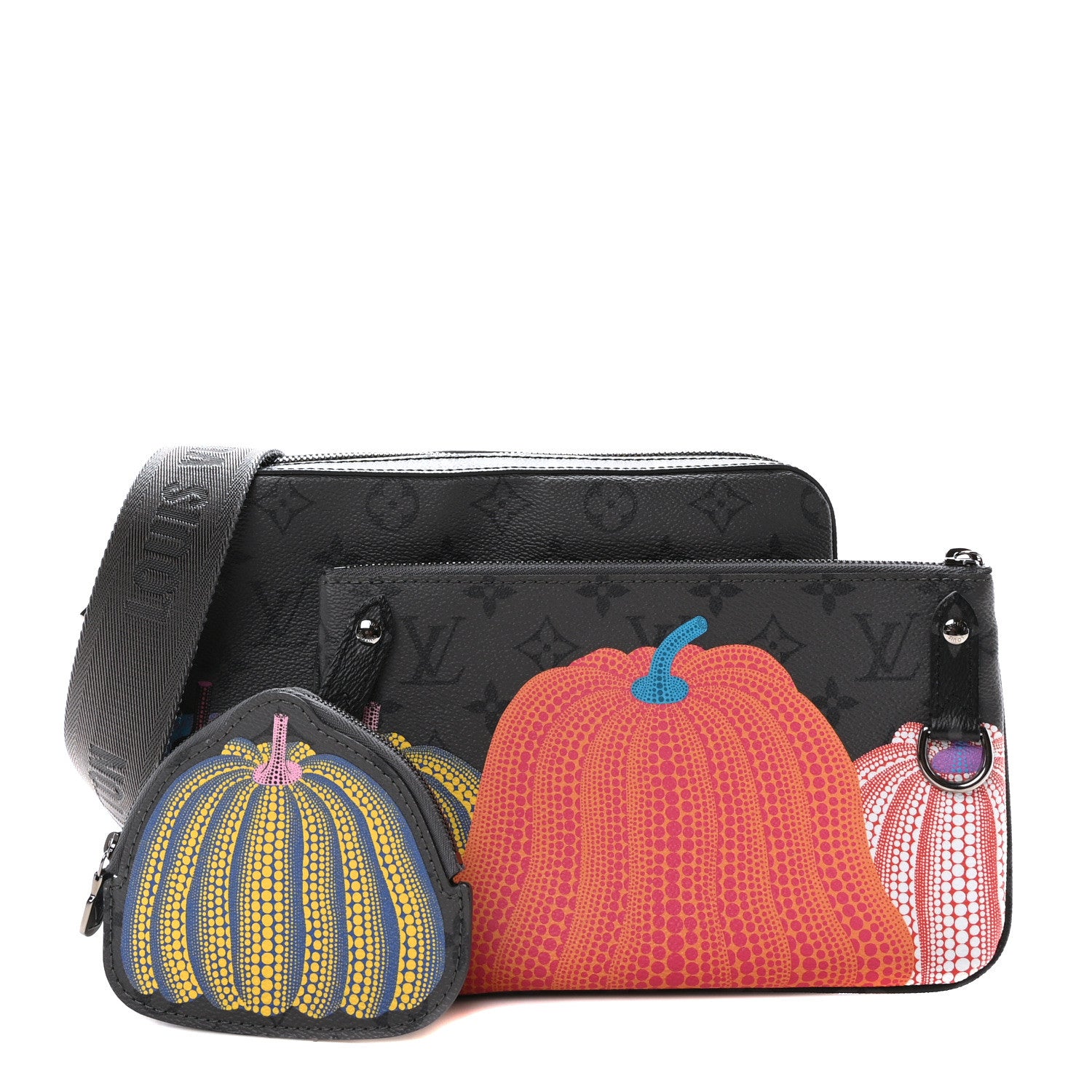 Louis Vuitton LV x YK Monogram Eclipse Reverse Pumpkin Trio Messenger 3 of 11