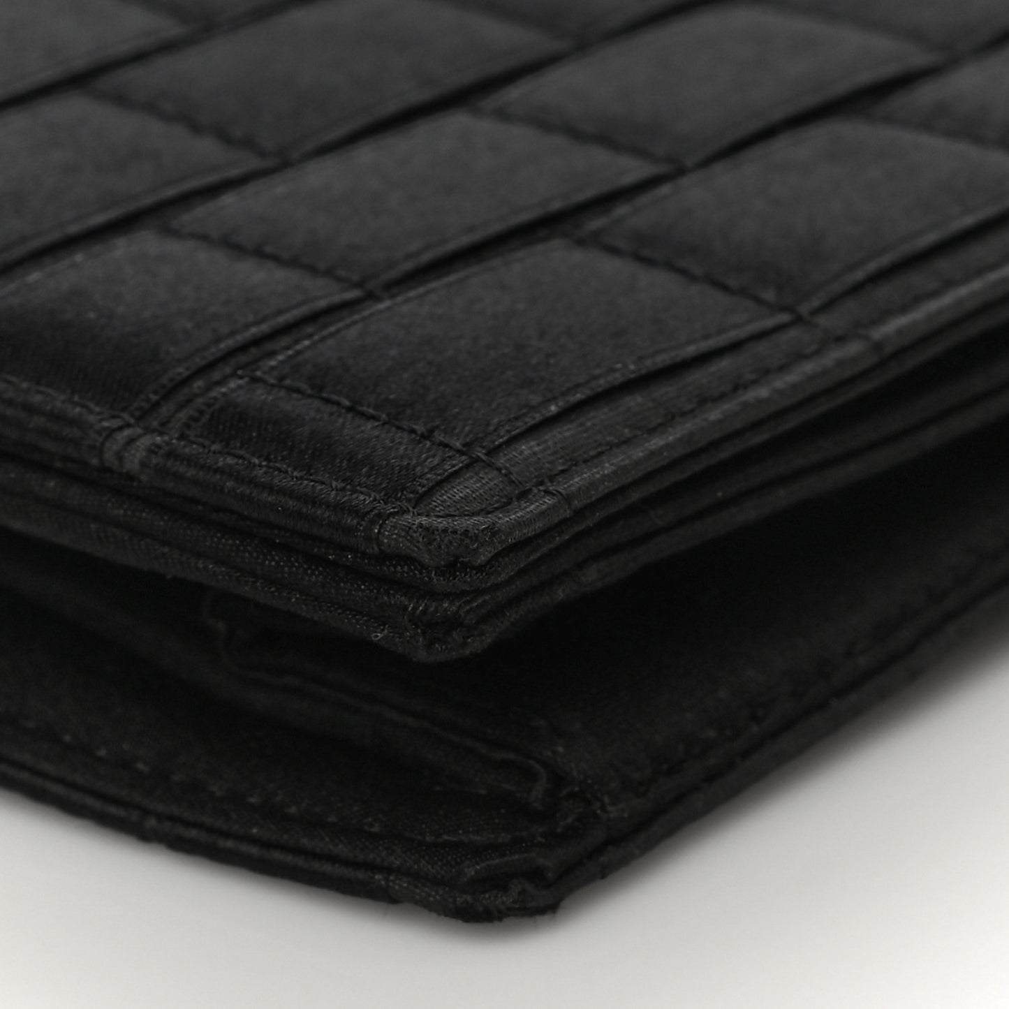 Satin Ribbon Evening Clutch Black