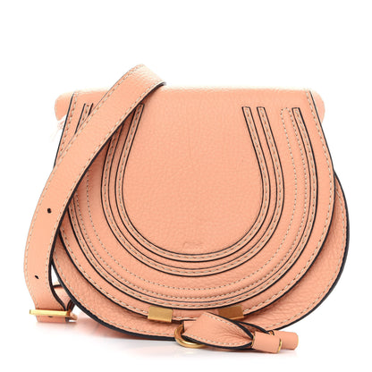Chloe Calfskin Mini Marcie Round Crossbody Bag Peach Bloom 1 of 8