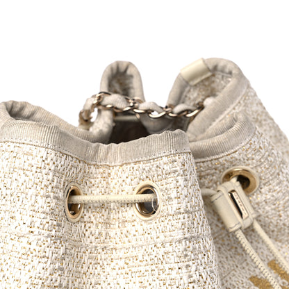 Chanel Lurex Boucle Deauville Drawstring Bucket Bag Ivory 11 of 12