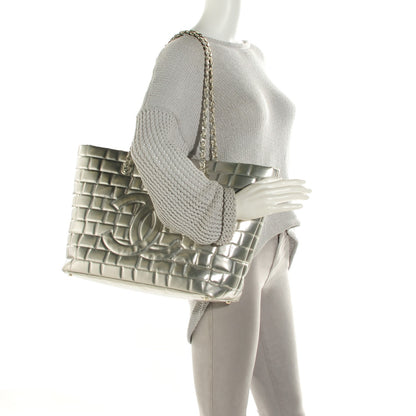 Chanel Vinyl Quilted Large Frozen Tote Silver 2 of 8