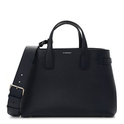 Burberry Derby Calfskin Vintage Check Medium Banner Tote Regency Blue 1 of 14