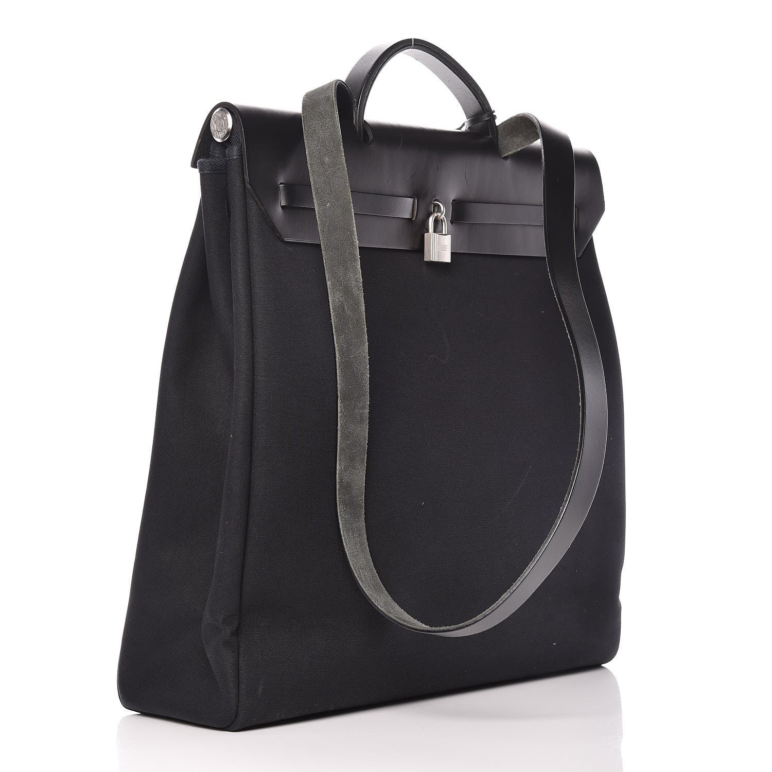 Hermes Toile Vache Calfskin Herbag 39 MM Black 4 of 24